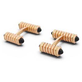 NOVOS ABOTOADURA CARTIER DECORADOS COM MOLAS DE OURO 18K E ONIX Dourado