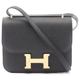 Hermès Hermes Constance 3 Mini Leder Schultertasche Schwarz