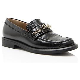 Mocassins Chanel en cuir de veau avec breloques en émail - Taille 7 / 37 Noir