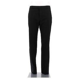 Saint Laurent Black Wool Trousers 48 Black