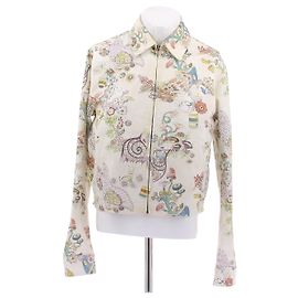 Giacca Lanvin Stampata in Cotone Bianca M Bianco