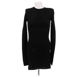Saint Laurent Mini vestido negro de manga larga Negro