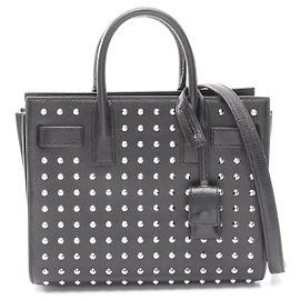 Borsa 2WAY Saint Laurent Leather Nano Sac de Jour Studded Nero