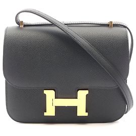 Hermès Hermes Constance 3 Mini Leder Schultertasche Schwarz