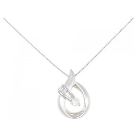 Autre Marque PT900 PT850 Diamond Necklace Silvery