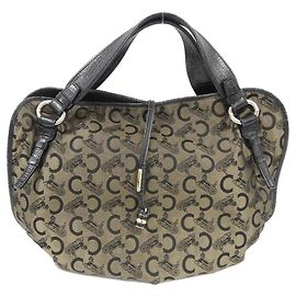 Céline Borsa a Spalla Celine Bitter Sweet Canvas Leather Nero D'oro