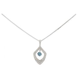 Autre Marque Colar de ouro branco Au750 e diamantes Prata