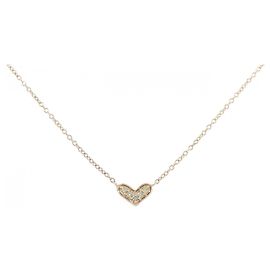 Autre Marque Colar de ouro rosa K10 e diamantes Rosa