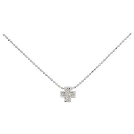 Autre Marque Au750 Weißgold Diamant Halskette Silber