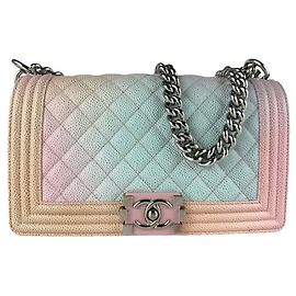 Bolsa de ombro Boy da Chanel em couro de vitelo granulado Multicor