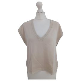 Pack de dos camisetas Zara de algodón Beige Gris