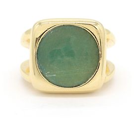 Hermès Hermes Corozo Ring mit grünem Metallband Grün