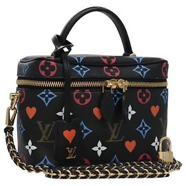 LOUIS VUITTON Monogram Game On Vanity PM Hand Bag Noir M57482 LV Auth 108299SM Noir