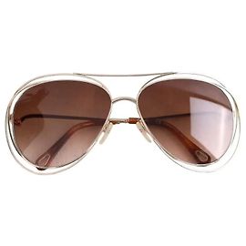 Gafas de sol Chloé marrones de metal Castaño