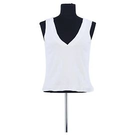 Dior Top sans manche en coton blanc Blanc