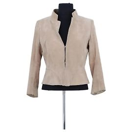 Diane Von Furstenberg Veste en cuir beige Beige