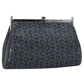 Céline Bolsa de Ombro CELINE C Macadam Canvas Cinza Prata Auth YKZ580 Marrom Prata