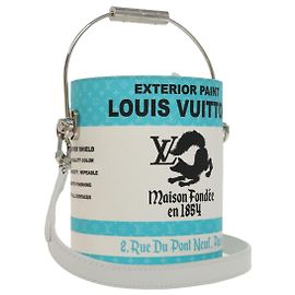 LOUIS VUITTON Monogram Painted Can Hand Bag PVC 2way Blue M81597 LV Auth 97849SM Blue