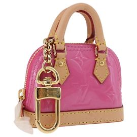 LOUIS VUITTON Monogram Vernis Micro Alma Bag Charm Pink M01706 LV Auth 185054SAM Pink