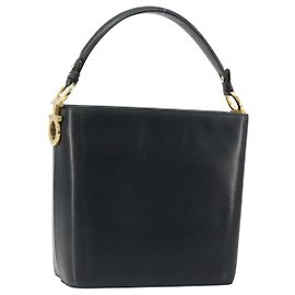 Bolsa de Ombro Salvatore Ferragamo em Couro 2way Navy Gold Auth 184712 Dourado Azul marinho