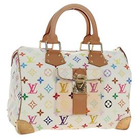 LOUIS VUITTON Monogram Multicolor Speedy 30 Borsa Bianca Bron M92643 Auth 184572SAM Bianco Bronzo