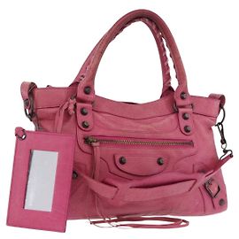BALENCIAGA Le sac à main The First en cuir 2way Rose 103208 Auth 184935SM Rose