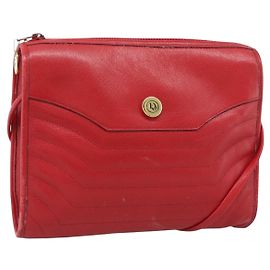 Borsa a tracolla Christian Dior in pelle rossa e oro Auth ep14679 Rosso D'oro