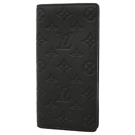 Portafoglio lungo Brazza Monogram Shadow Louis Vuitton Nero