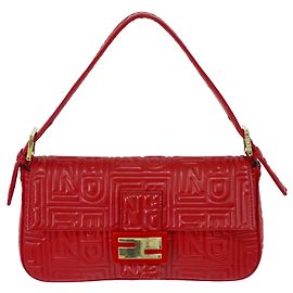 Fendi Mamma baguette aus Leder Rot