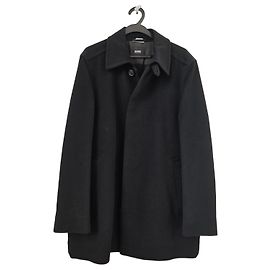 Hugo Boss Classic Wool Coat Black Black