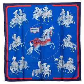 Hermès Sciarpa Hermes Carre 90 CARROUSEL Blu