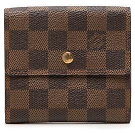 Louis Vuitton Damier Portefeuille Elise Bi-fold Wallet Braun Damier ebene