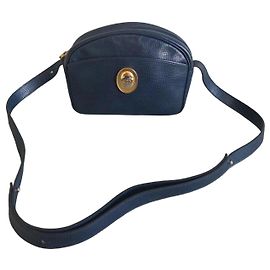 Borsa a tracolla Christian Dior in pelle blu navy Blu