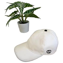 Gorra Gucci de algodón blanco con logo GG Blanco