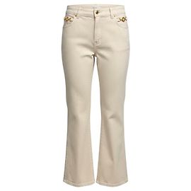 Autre Marque Jeans Flare em Denim de Algodão Regenerado Marfim Patou Bege