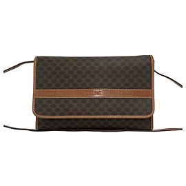 Céline Sac à épaule Celine Vintage Macadam Blazon Triomphe Pattern Marron