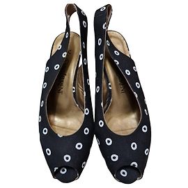 Escarpins slingback YVES SAINT LAURENT de bolinhas Preto