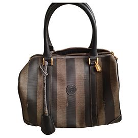 Borsa Boston Fendi Pequin Marrone Nero