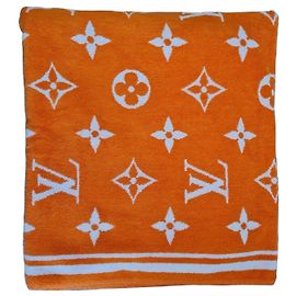 Toalla de playa Louis Vuitton Monogram Naranja Blanco Naranja