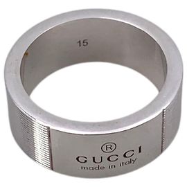 Gucci Sterling Silver Trademark Ring Größe 15 Silber