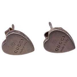 Gucci Pendientes de botón en plata de ley con forma de corazón Trademark Plata