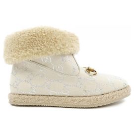 Gucci Shearling-Stiefel Weiß