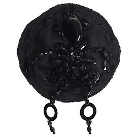 Prada Black beaded brooch Black