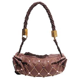 Roberto Cavalli Borsa a tracolla marrone con nappe decorate Marrone