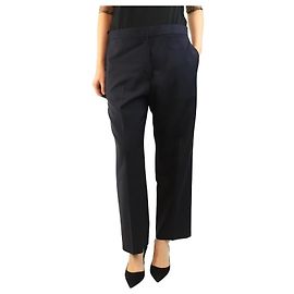 Jil Sander Navy wool suit trousers - size UK 10 Navy blue