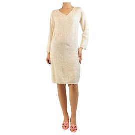 Melissa Odabash Robe longue blanche brodée - taille S Blanc