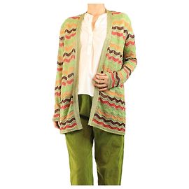 Missoni Cardigan en maille zig-zag lurex vert - taille UK 14 Vert