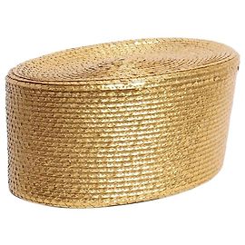 Saint Laurent Goldener metallisch gewebter Hut Golden
