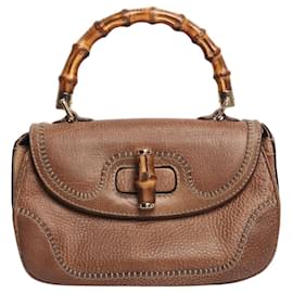 Gucci Bolsa transversal de bambu e couro marrom Marrom