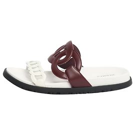 Hermès Sandales Extra bordeaux et blanc - taille EU 43 Bordeaux